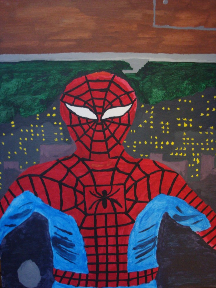 A painting of Spider-Man that I made.